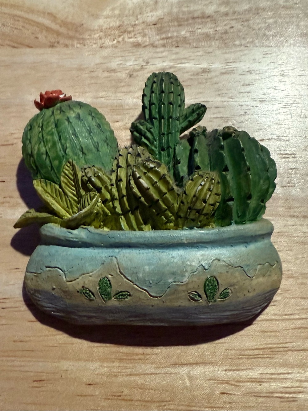 Vintage cactus bowl fridge magnet